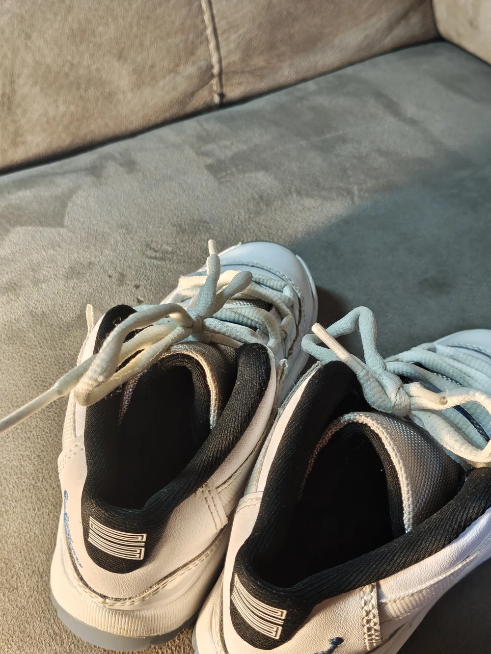 Jordan Kids White and Light Gray Low-Top Sneakers